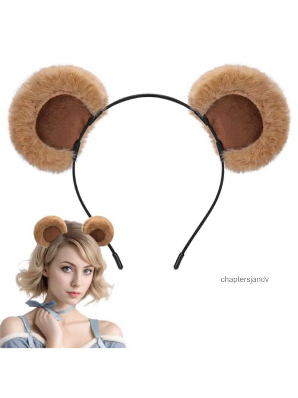 Plush Bear Ears Headband Movable Ears Cosplay Hair Accessory